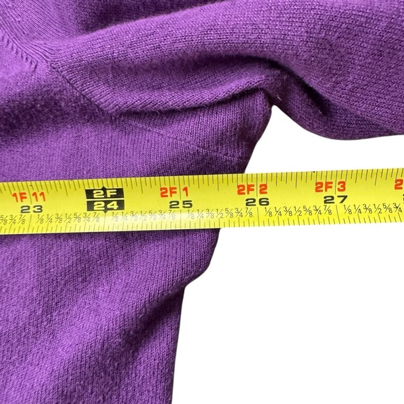 Ralph Lauren Purple Cardigan Sweater 2XL Ruffle Neck - Picture 3 of 4